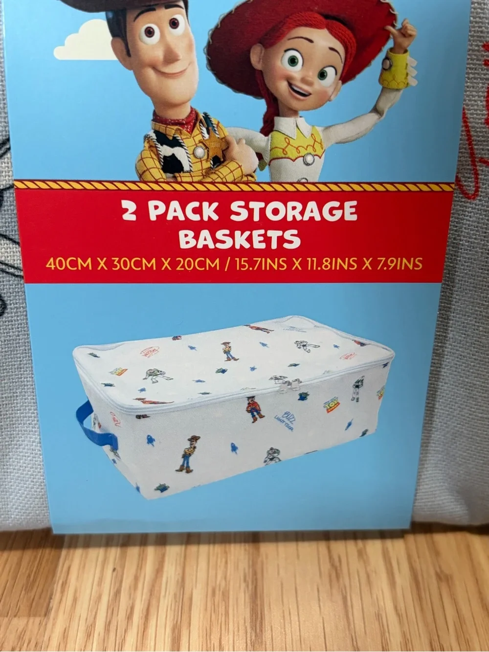 Disney Pixar Toy Story 5 {Set of 2} Foldable Fabric Storage Baskets *Primark-NEW